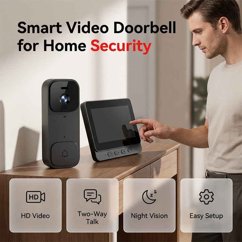 💥 LIMITED-TIME SALE – 54% OFF 🚪Smart Video Doorbell with 4.3" Display Screen