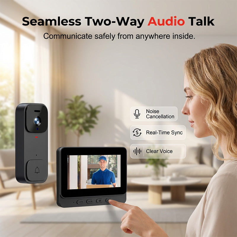 💥 LIMITED-TIME SALE – 54% OFF 🚪Smart Video Doorbell with 4.3" Display Screen