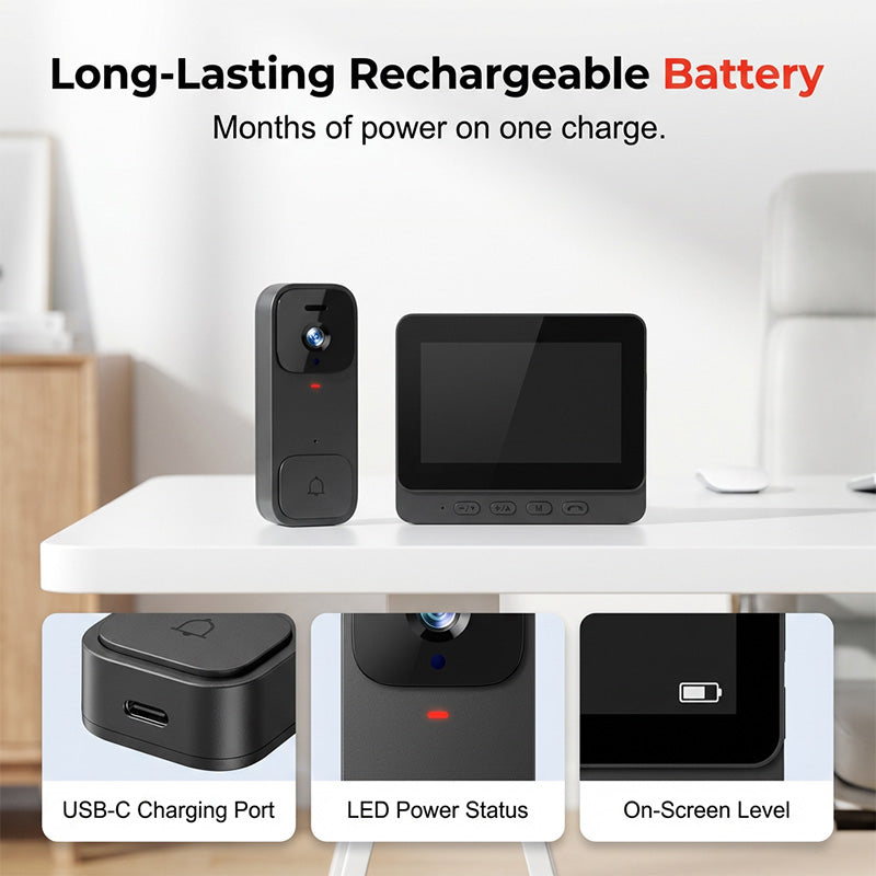 💥 LIMITED-TIME SALE – 54% OFF 🚪Smart Video Doorbell with 4.3" Display Screen