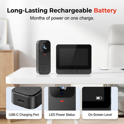💥 LIMITED-TIME SALE – 54% OFF 🚪Smart Video Doorbell with 4.3" Display Screen
