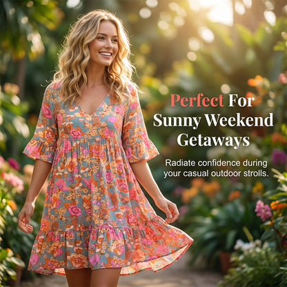 🌸 Chic Summer Vibes: Floral V-Neck Dress For Every Occasion🌞