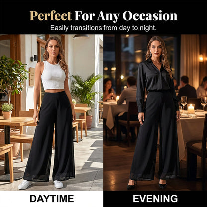 ✨ Chic & Comfortable: Women's Flowing Chiffon Wide-Leg Pants For Every Occasion ✨