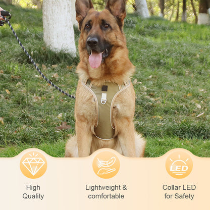 📢📢50% OFF !! 🐶 No Pull Dog Harness With Leash & Collar LED - Walks Just Got Easier ✨