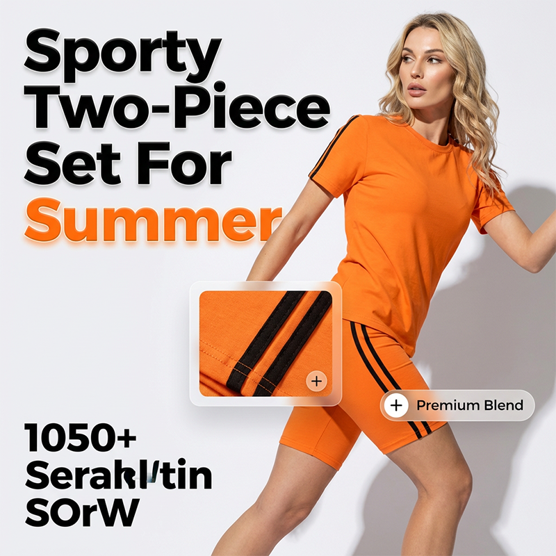 🏃‍♀️ Stay Active & Stylish: Women's Casual Short-Sleeve Top And Shorts Set For Your Summer Vibes☀️