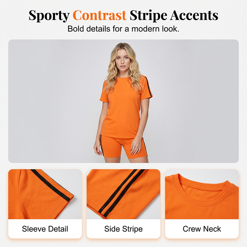 🏃‍♀️ Stay Active & Stylish: Women's Casual Short-Sleeve Top And Shorts Set For Your Summer Vibes☀️