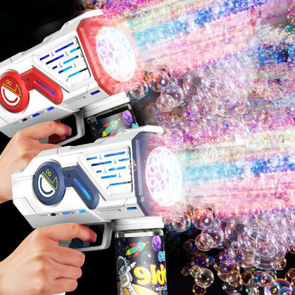 🌈Electric Astronaut Bubble Gun with LED Lights🎉 Endless Fun With Just One Button
