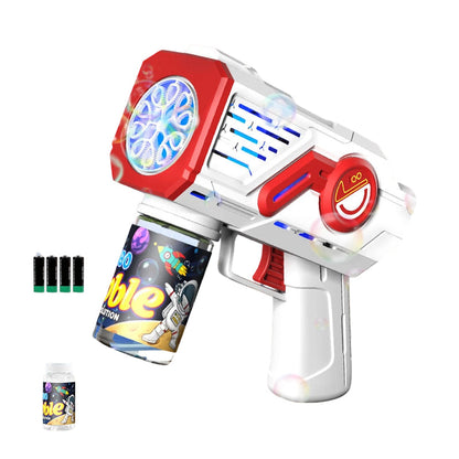 🌈Electric Astronaut Bubble Gun with LED Lights🎉 Endless Fun With Just One Button