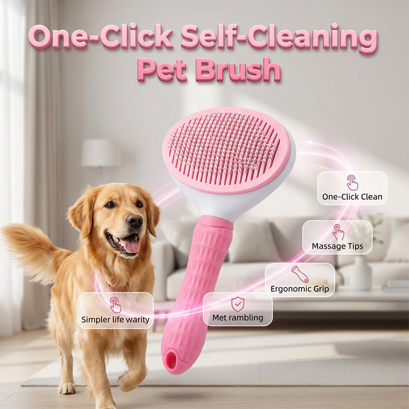 🧹Self-Cleaning Slicker Brush for Dogs & Cats 🐶Say Goodbye To Pet Hair Chaos 🐾✨