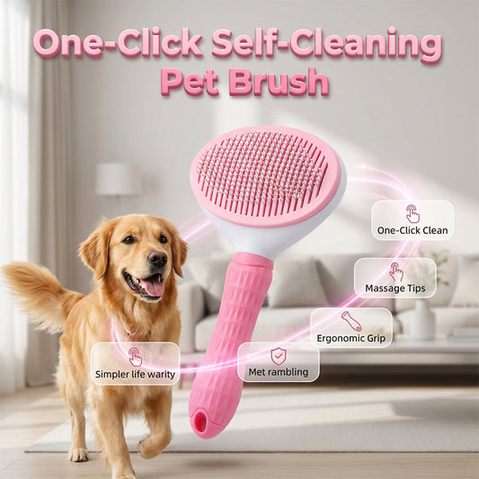 🧹Self-Cleaning Slicker Brush for Dogs & Cats 🐶Say Goodbye To Pet Hair Chaos 🐾✨