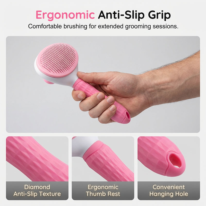 🧹Self-Cleaning Slicker Brush for Dogs & Cats 🐶Say Goodbye To Pet Hair Chaos 🐾✨