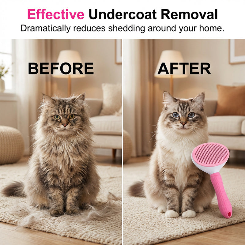 🧹Self-Cleaning Slicker Brush for Dogs & Cats 🐶Say Goodbye To Pet Hair Chaos 🐾✨