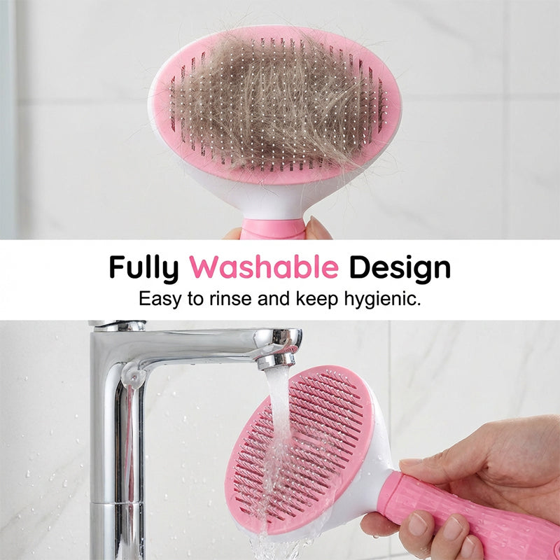 🧹Self-Cleaning Slicker Brush for Dogs & Cats 🐶Say Goodbye To Pet Hair Chaos 🐾✨