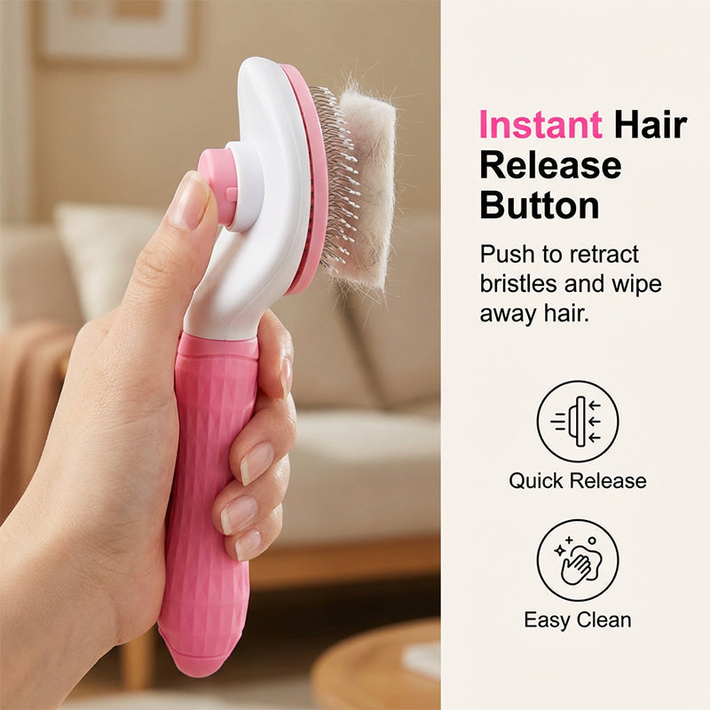 🧹Self-Cleaning Slicker Brush for Dogs & Cats 🐶Say Goodbye To Pet Hair Chaos 🐾✨