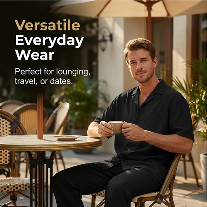 📢📢50% OFF !! ⏰Men's Casual Short Sleeve Shirt and Pants Set