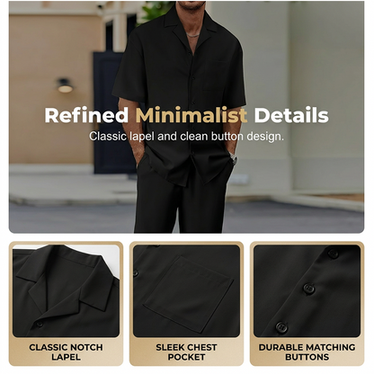 📢📢50% OFF !! ⏰Men's Casual Short Sleeve Shirt and Pants Set