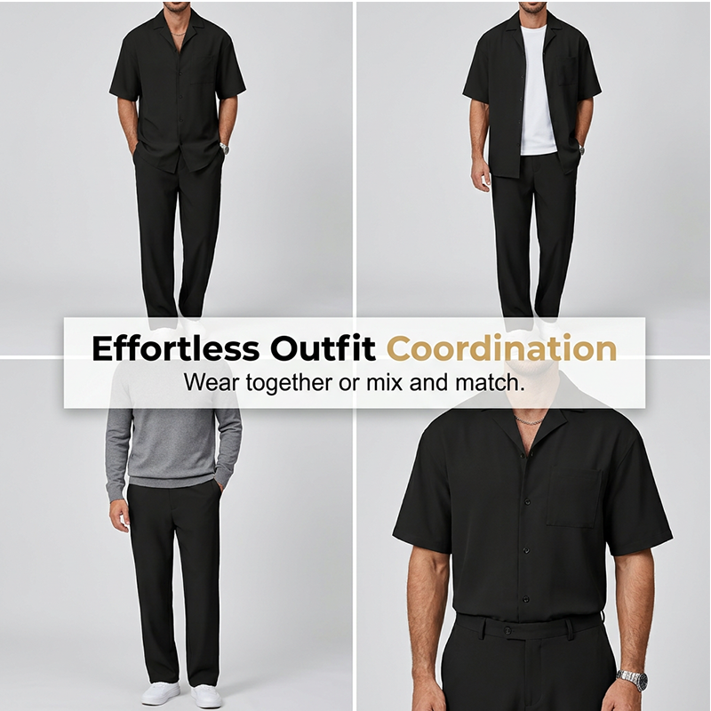 📢📢50% OFF !! ⏰Men's Casual Short Sleeve Shirt and Pants Set