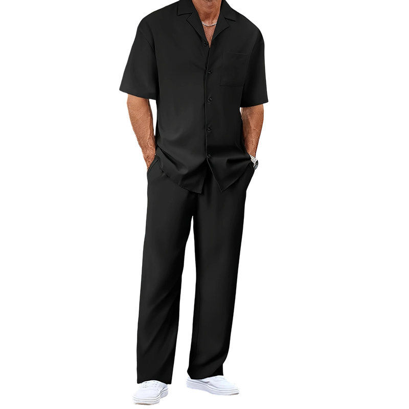 📢📢50% OFF !! ⏰Men's Casual Short Sleeve Shirt and Pants Set