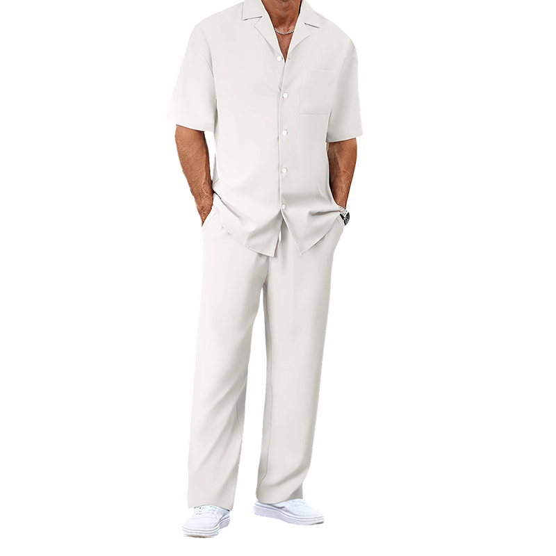 📢📢50% OFF !! ⏰Men's Casual Short Sleeve Shirt and Pants Set