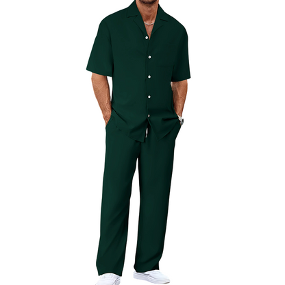 📢📢50% OFF !! ⏰Men's Casual Short Sleeve Shirt and Pants Set