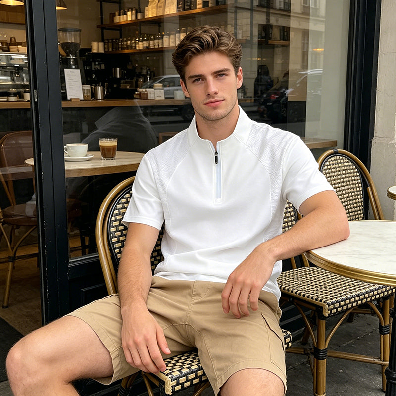 🏃 Stay Cool & Move Freely! 💨Men's Quick-Dry Half-Zip Athletic T-Shirt