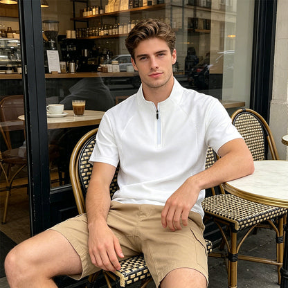 🏃 Stay Cool & Move Freely! 💨Men's Quick-Dry Half-Zip Athletic T-Shirt