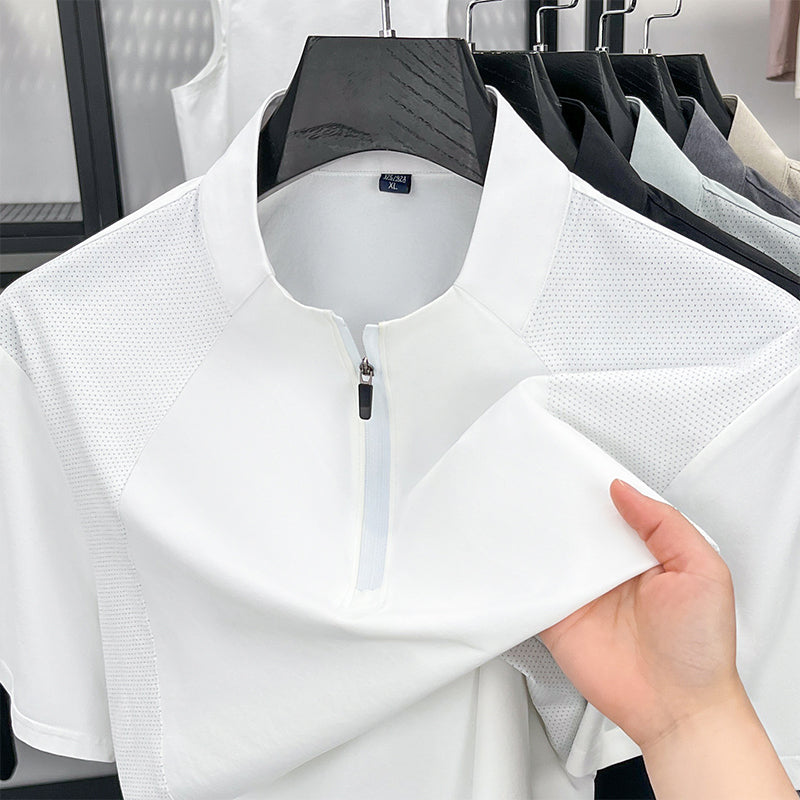 🏃 Stay Cool & Move Freely! 💨Men's Quick-Dry Half-Zip Athletic T-Shirt