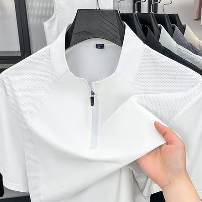 🏃 Stay Cool & Move Freely! 💨Men's Quick-Dry Half-Zip Athletic T-Shirt