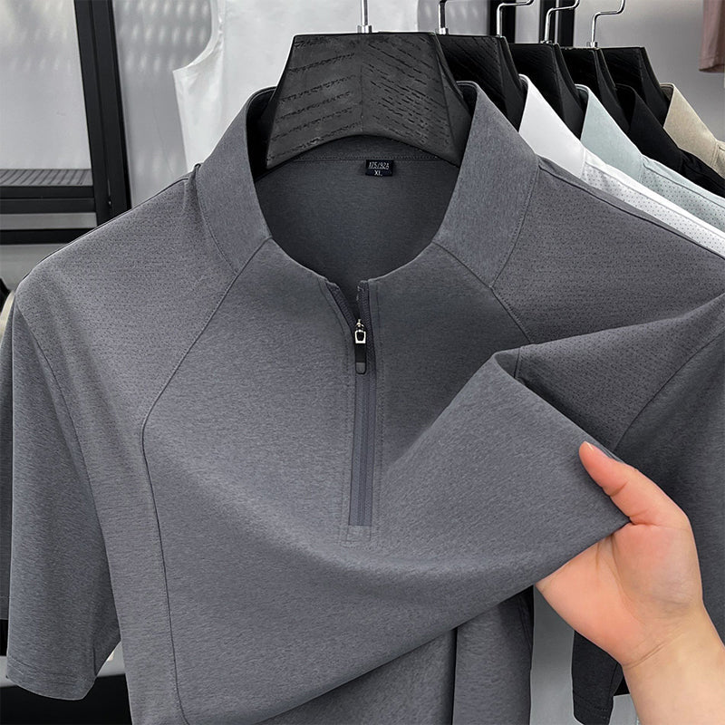 🏃 Stay Cool & Move Freely! 💨Men's Quick-Dry Half-Zip Athletic T-Shirt