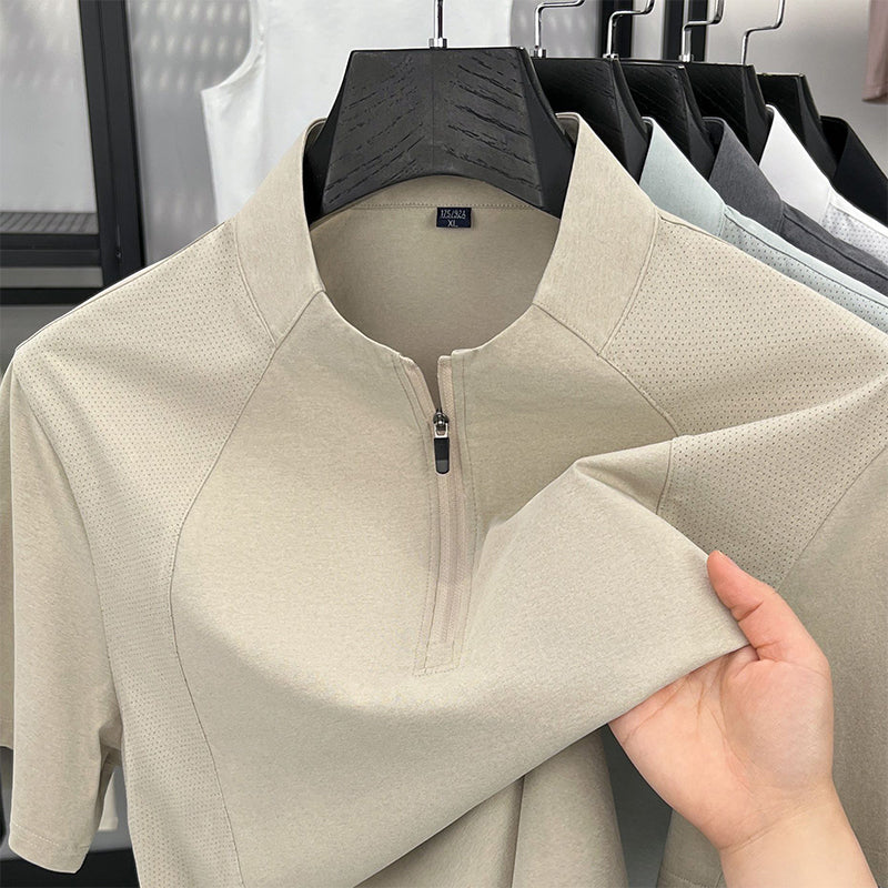 🏃 Stay Cool & Move Freely! 💨Men's Quick-Dry Half-Zip Athletic T-Shirt