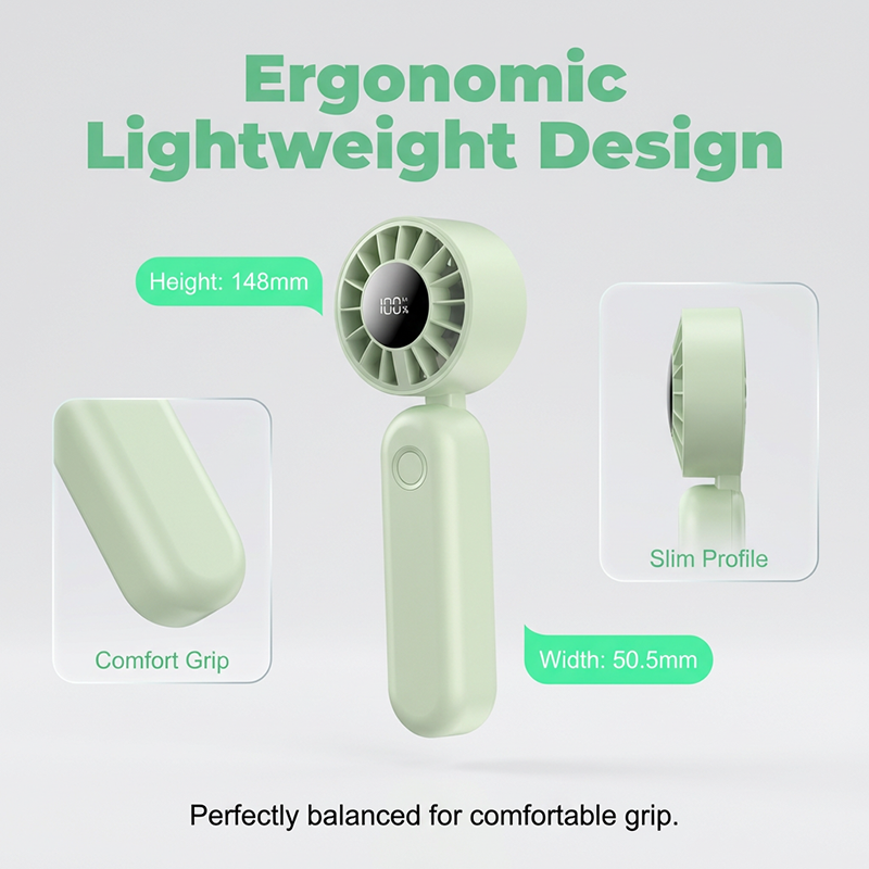 ❄️ Beat The Heat Anywhere! 🌬️Portable Handheld Fan With 5 Speeds & LED Display