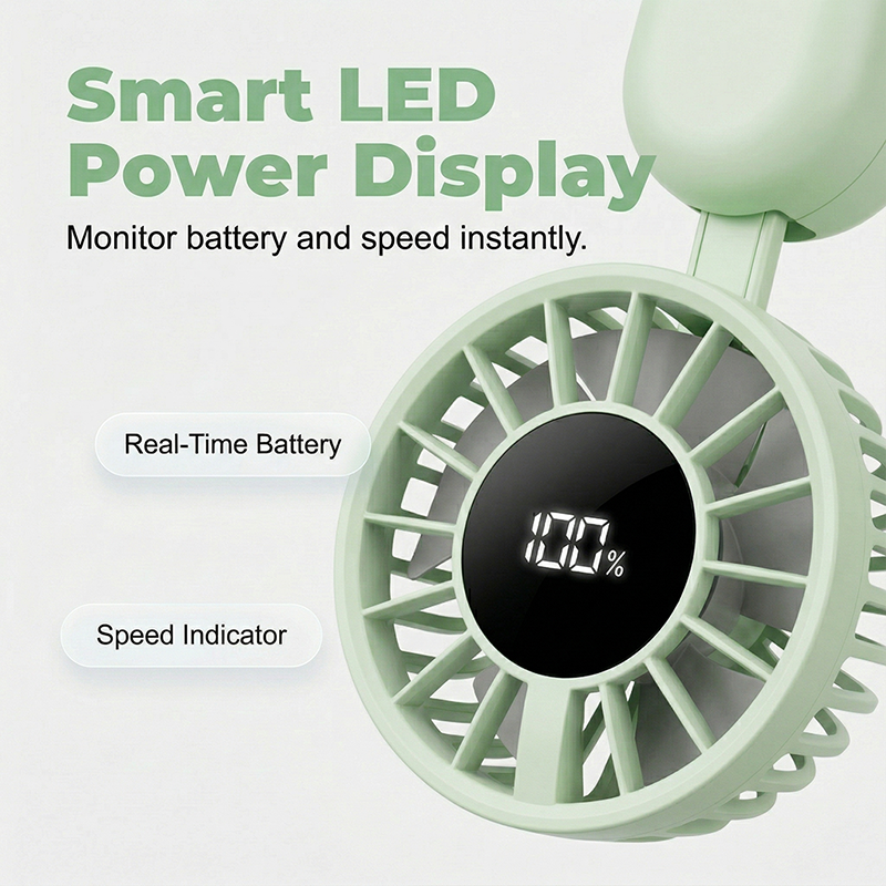 ❄️ Beat The Heat Anywhere! 🌬️Portable Handheld Fan With 5 Speeds & LED Display