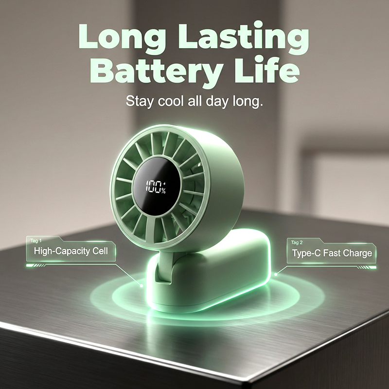❄️ Beat The Heat Anywhere! 🌬️Portable Handheld Fan With 5 Speeds & LED Display