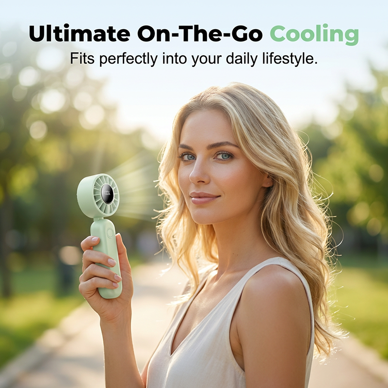 ❄️ Beat The Heat Anywhere! 🌬️Portable Handheld Fan With 5 Speeds & LED Display