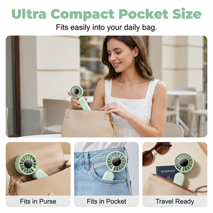 ❄️ Beat The Heat Anywhere! 🌬️Portable Handheld Fan With 5 Speeds & LED Display