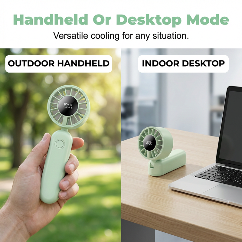 ❄️ Beat The Heat Anywhere! 🌬️Portable Handheld Fan With 5 Speeds & LED Display