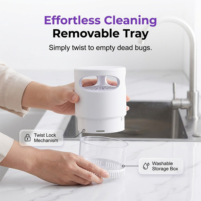 ⏳LAST DAY SALE ONLY ￡11.99!🏆Gainstarx™🇬🇧 Silent Insect Trap – UV Light & Gentle Suction Catcher 🪰✨  Chemical-Free Plug-In Fly & Moth Trap for Kitchen, Bedroom & Office 🏡🔌