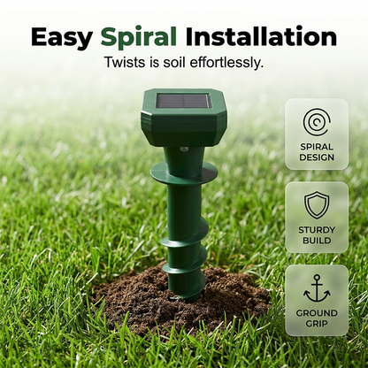 🌞🐭 Keep Your Garden Pest-Free – Solar Powered Ultrasonic Mole Repeller Stake