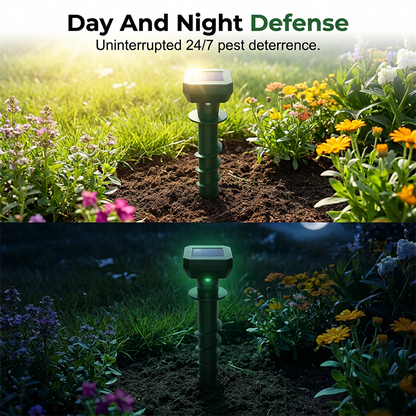 🌞🐭 Keep Your Garden Pest-Free – Solar Powered Ultrasonic Mole Repeller Stake