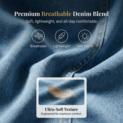 ⏳Zeitlich begrenztes Angebot⏰Damen V-Ausschnitt Jeanskleid mit kurzen Ärmeln