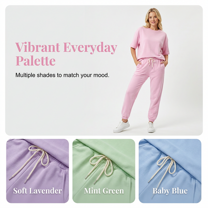 🔥 Zeitlich begrenzter Sale – bis zu 50% Rabatt💥Damen Freizeit Kurzarm Top & Hose Set