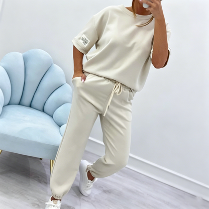 🔥 Zeitlich begrenzter Sale – bis zu 50% Rabatt💥Damen Freizeit Kurzarm Top & Hose Set