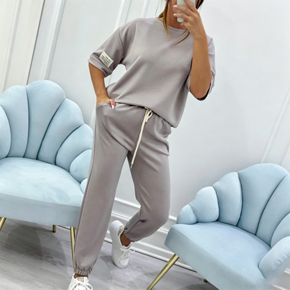 🔥 Zeitlich begrenzter Sale – bis zu 50% Rabatt💥Damen Freizeit Kurzarm Top & Hose Set