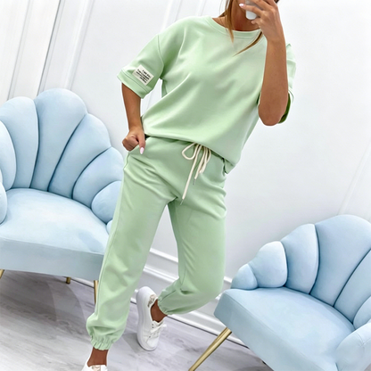 🔥 Zeitlich begrenzter Sale – bis zu 50% Rabatt💥Damen Freizeit Kurzarm Top & Hose Set