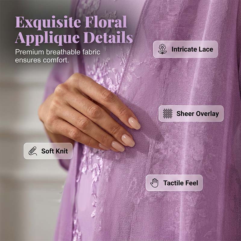 🌸 Turn Heads At Every Occasion – Women's Knee-Length Formal Dress and Cardigan Set