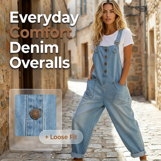 👖Women's Casual Baggy Denim Overalls with Pockets– Relaxed Style, All-Day Comfort✨