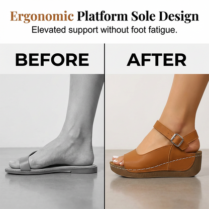 👡Women's Open Toe Wedge Sandals with Ankle Strap – Comfort Meets Style☀️