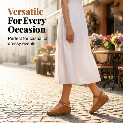 👡Women's Open Toe Wedge Sandals with Ankle Strap – Comfort Meets Style☀️