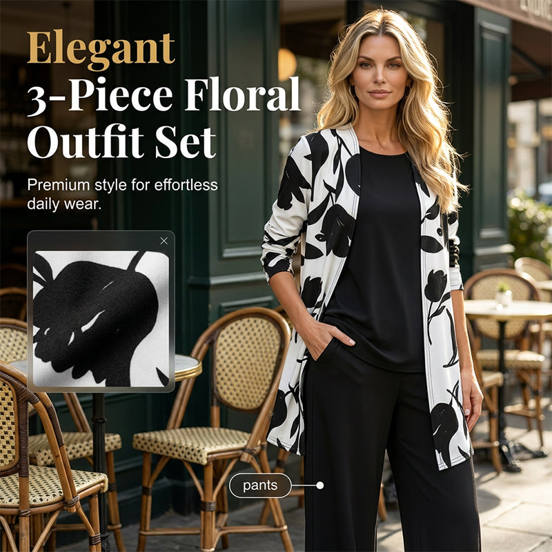 🌸 Müheloser Stil in einem wunderschönen, lässigen und bequemen 3-teiligen Outfit-Set für Damen ✨
