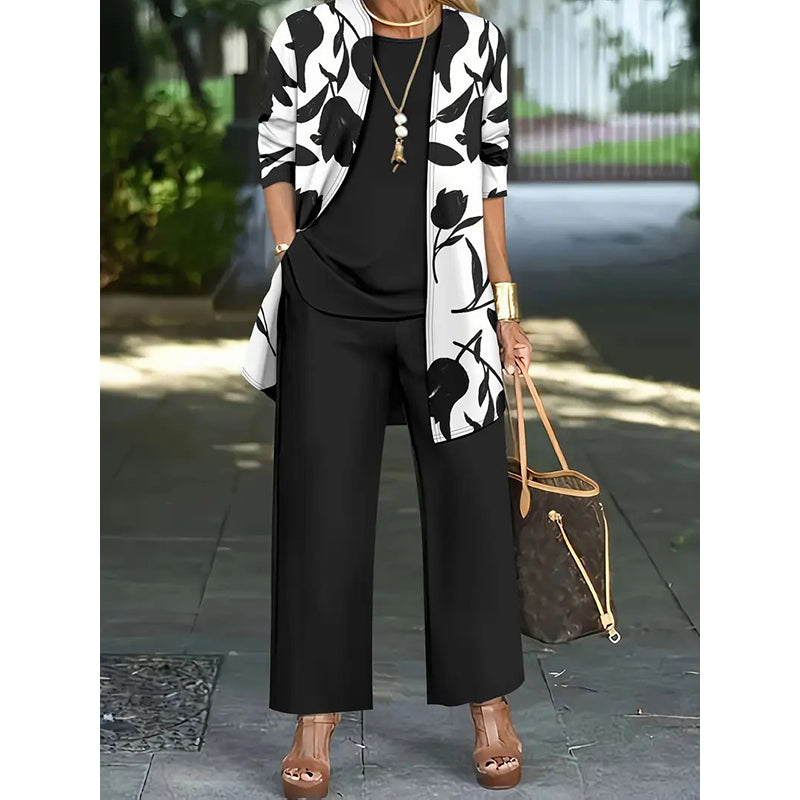 🌸 Müheloser Stil in einem wunderschönen, lässigen und bequemen 3-teiligen Outfit-Set für Damen ✨