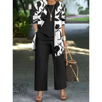 🌸 Müheloser Stil in einem wunderschönen, lässigen und bequemen 3-teiligen Outfit-Set für Damen ✨